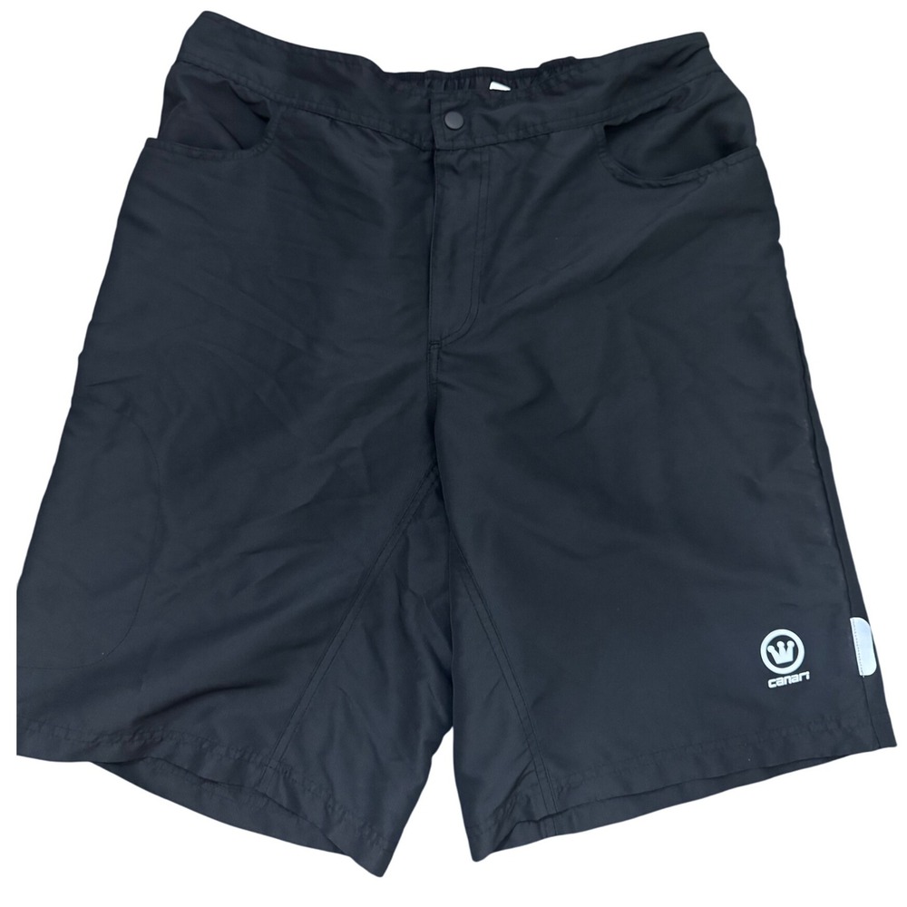 Canari Men's Black Polyester Cycling Bike Shorts‎ XL Reflective Detail